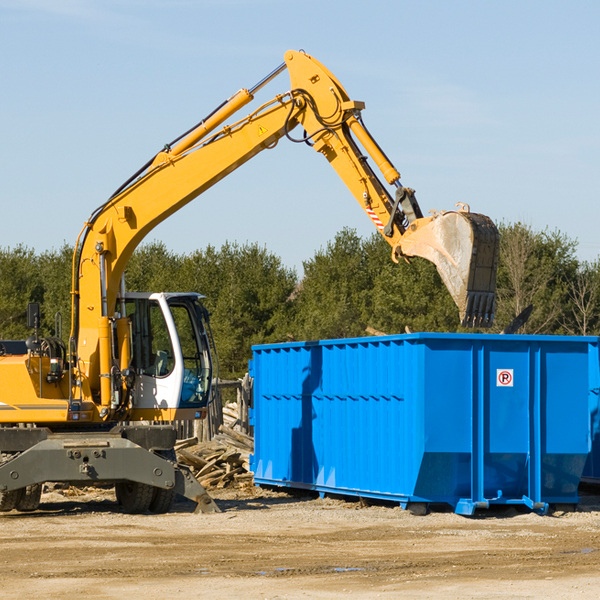 are there any restrictions on where a residential dumpster can be placed in Tinnie